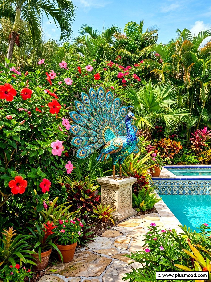 Peacock Garden Statue - 25 summer garden statue ideas