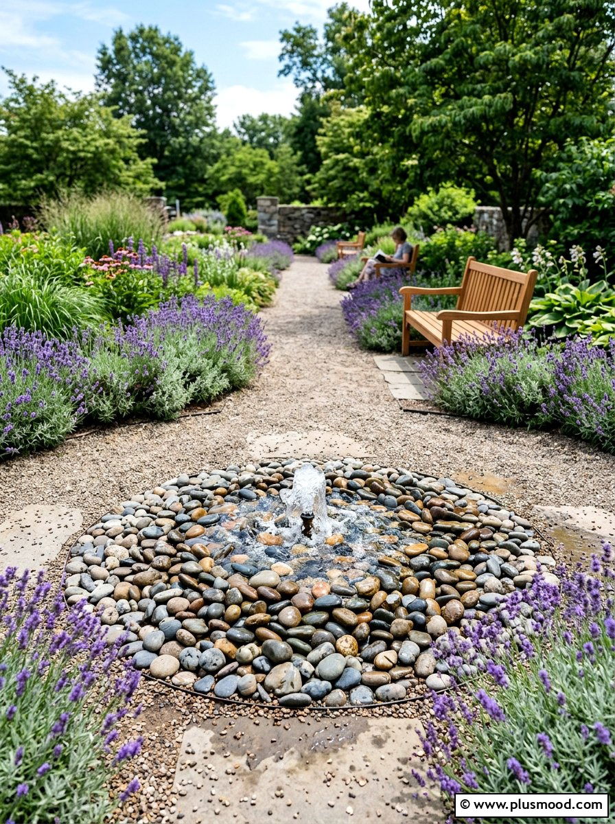 Pebble Fountain - 25 summer backyard water feature ideas