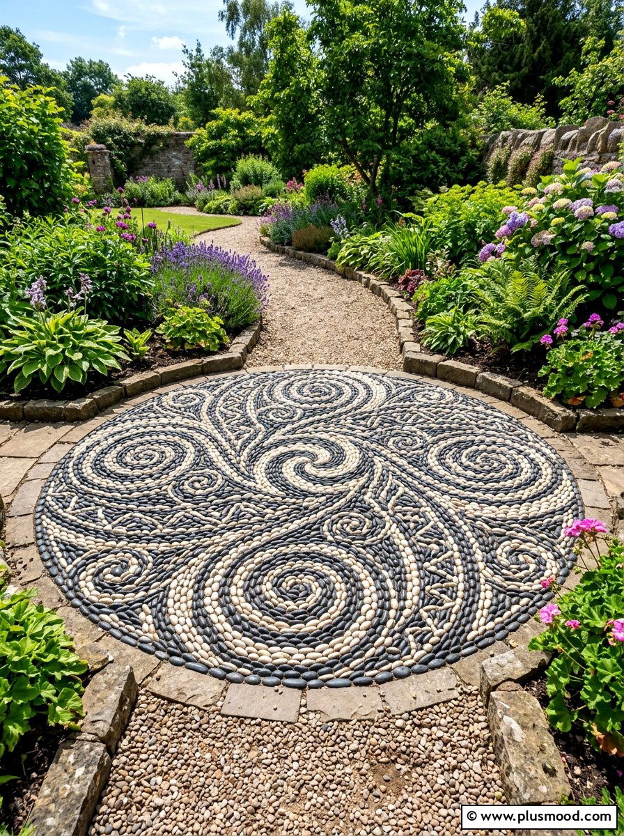 Pebble Mosaic Art - 25 summer rock landscaping ideas