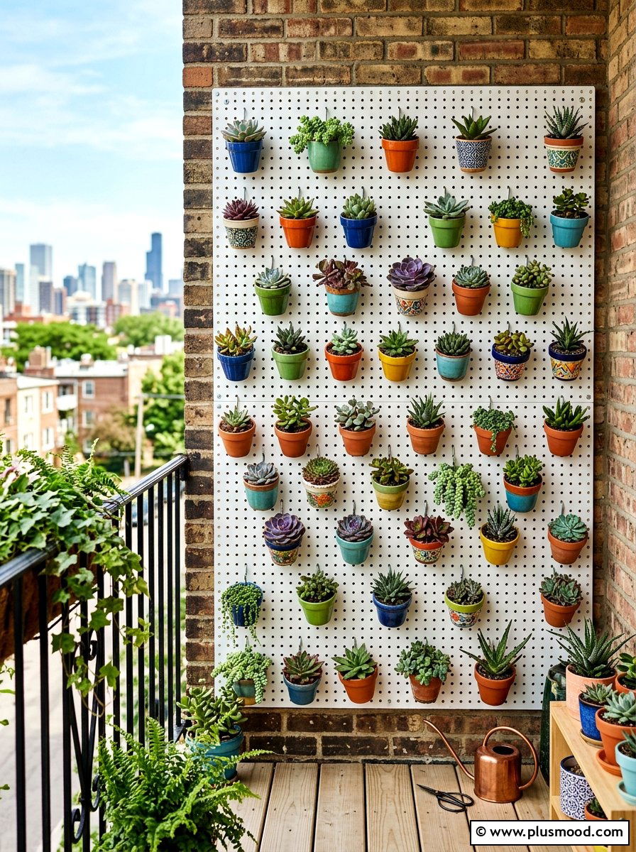 Pegboard Succulent Wall - 25 summer succulent planter ideas