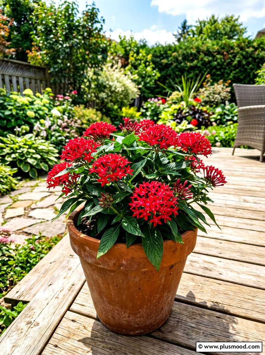 Pentas butterfly container - 25 summer planter ideas for full sun