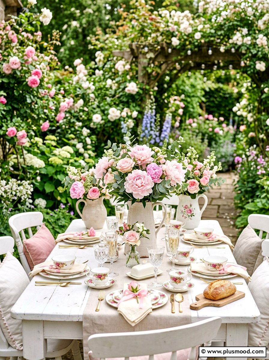 Peony Outdoor Table - 25 summer outdoor table decor ideas