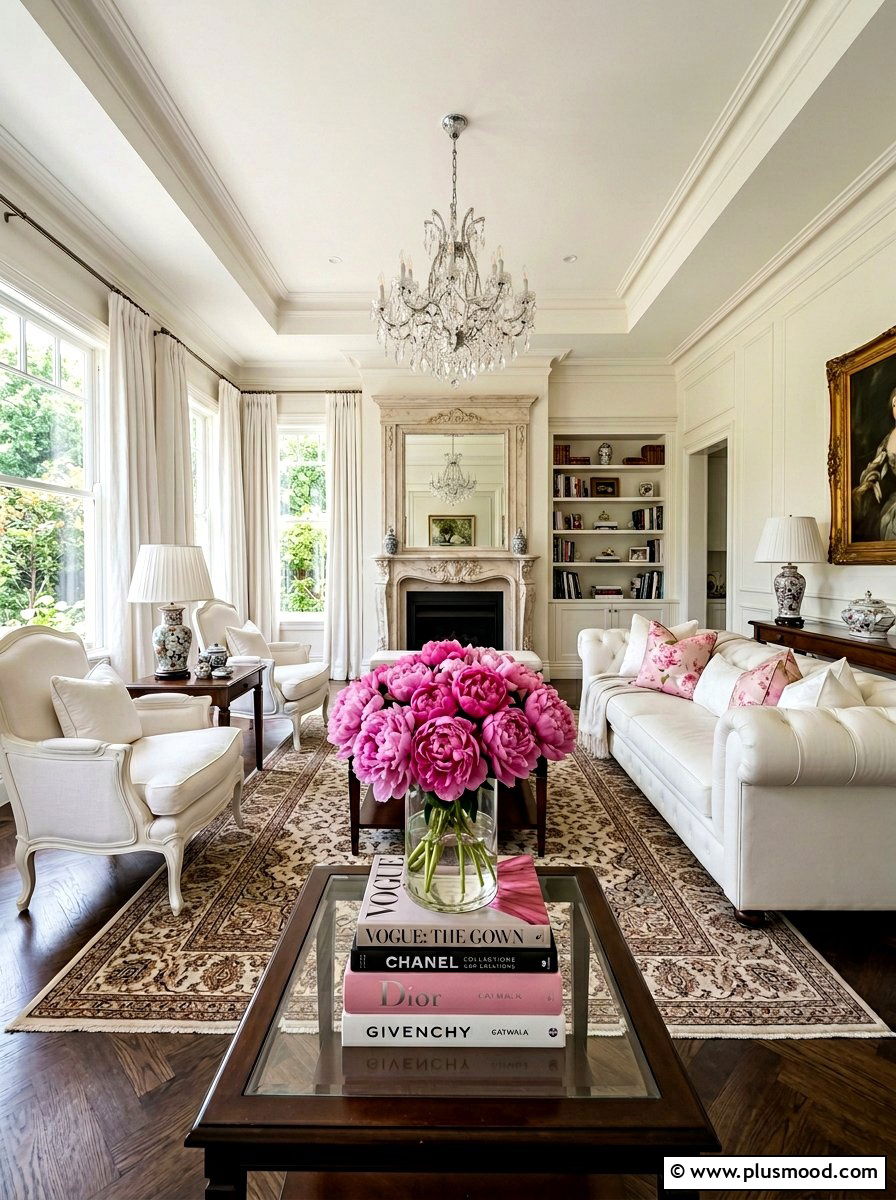 Peony Summer Centerpiece - 25 summer centerpiece ideas for living room