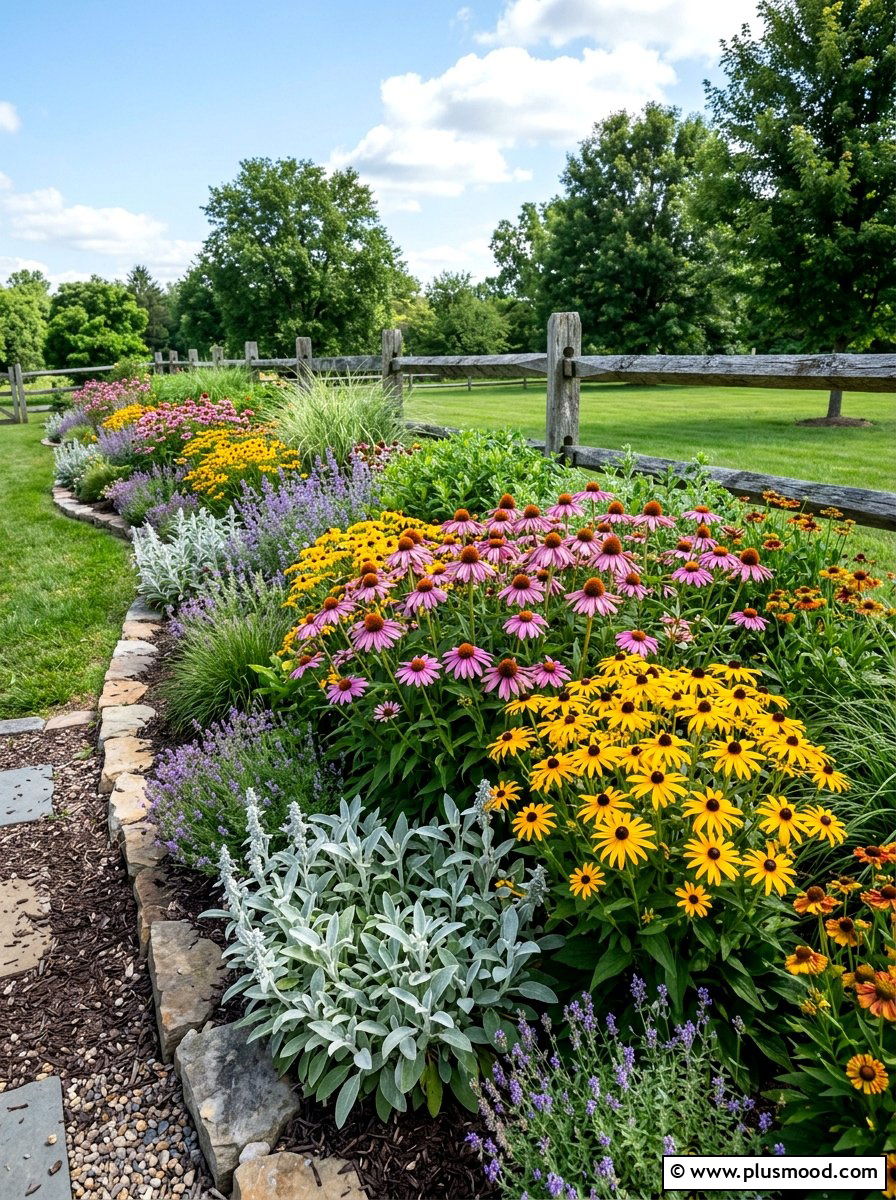 Perennial Border - 25 small backyard ideas for corner lots