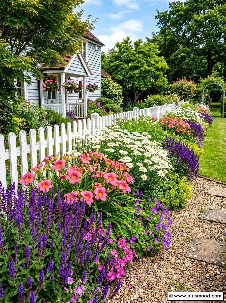 Perennial Flower Border - 25 summer front yard refresh ideas