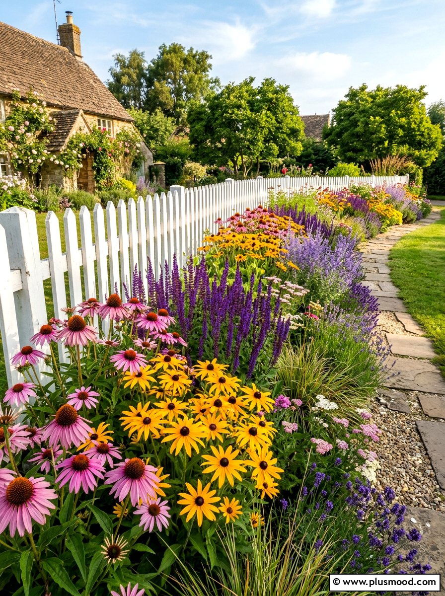 Perennial Flower Border - 25 summer budget landscaping ideas