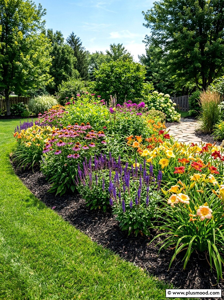 Perennial Garden Bed - 25 summer farmhouse landscaping ideas