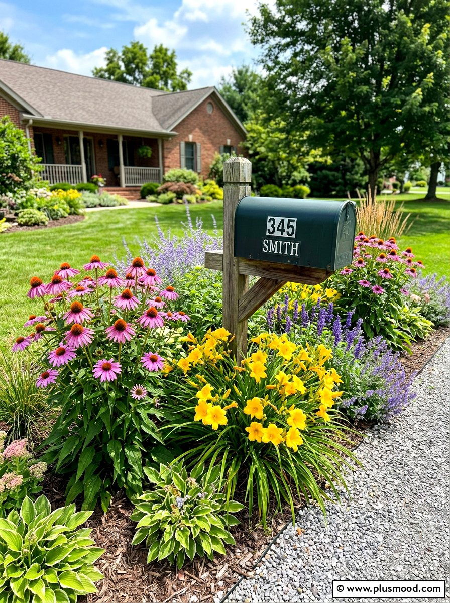 Perennial Mailbox Border - 25 summer mailbox planter ideas