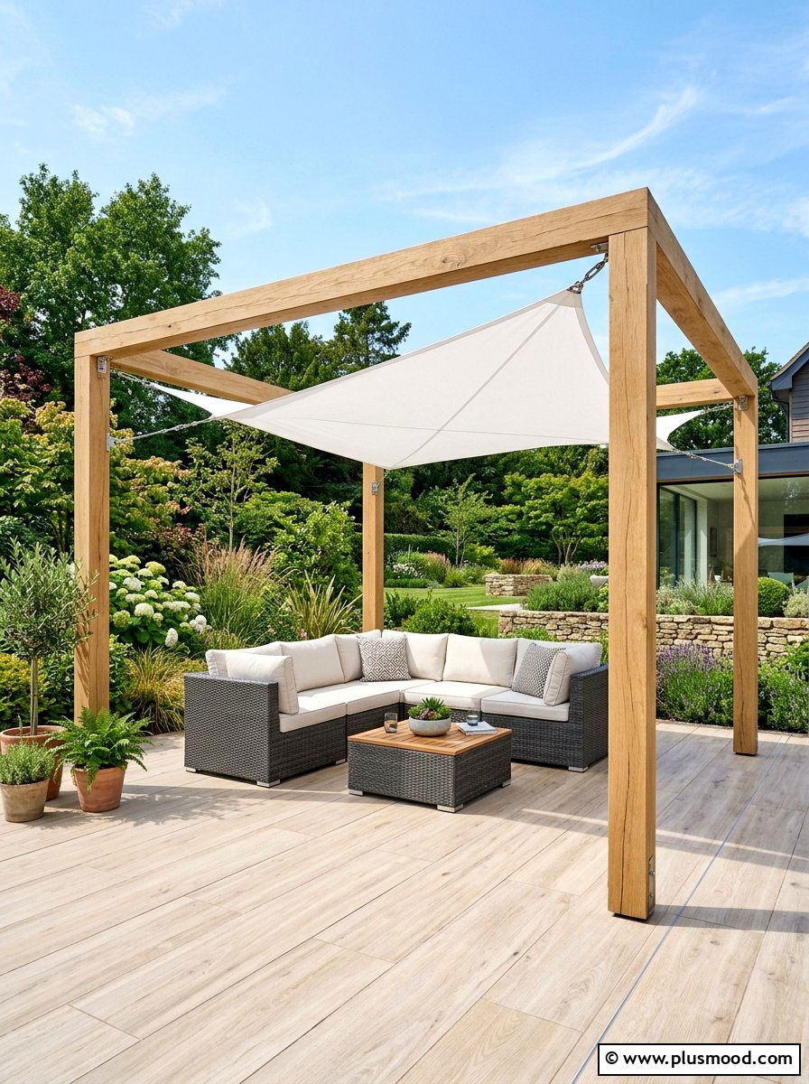 Pergola Alternative Sun Shade Solution - 25 small backyard ideas with shade sail
