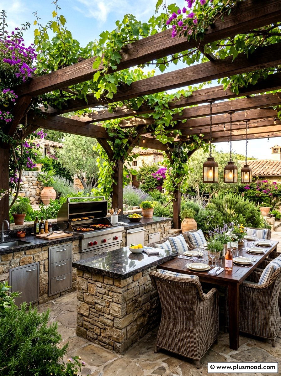 Pergola Covered Kitchen - 25 summer kitchen ideas