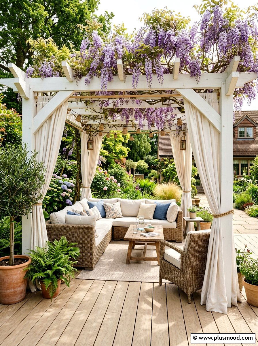 Pergola Covered Lounge - 25 summer patio styling ideas