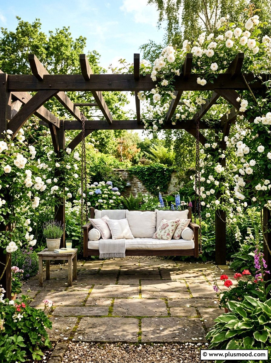 Pergola Covered Patio - 25 small backyard ideas for no grass yards