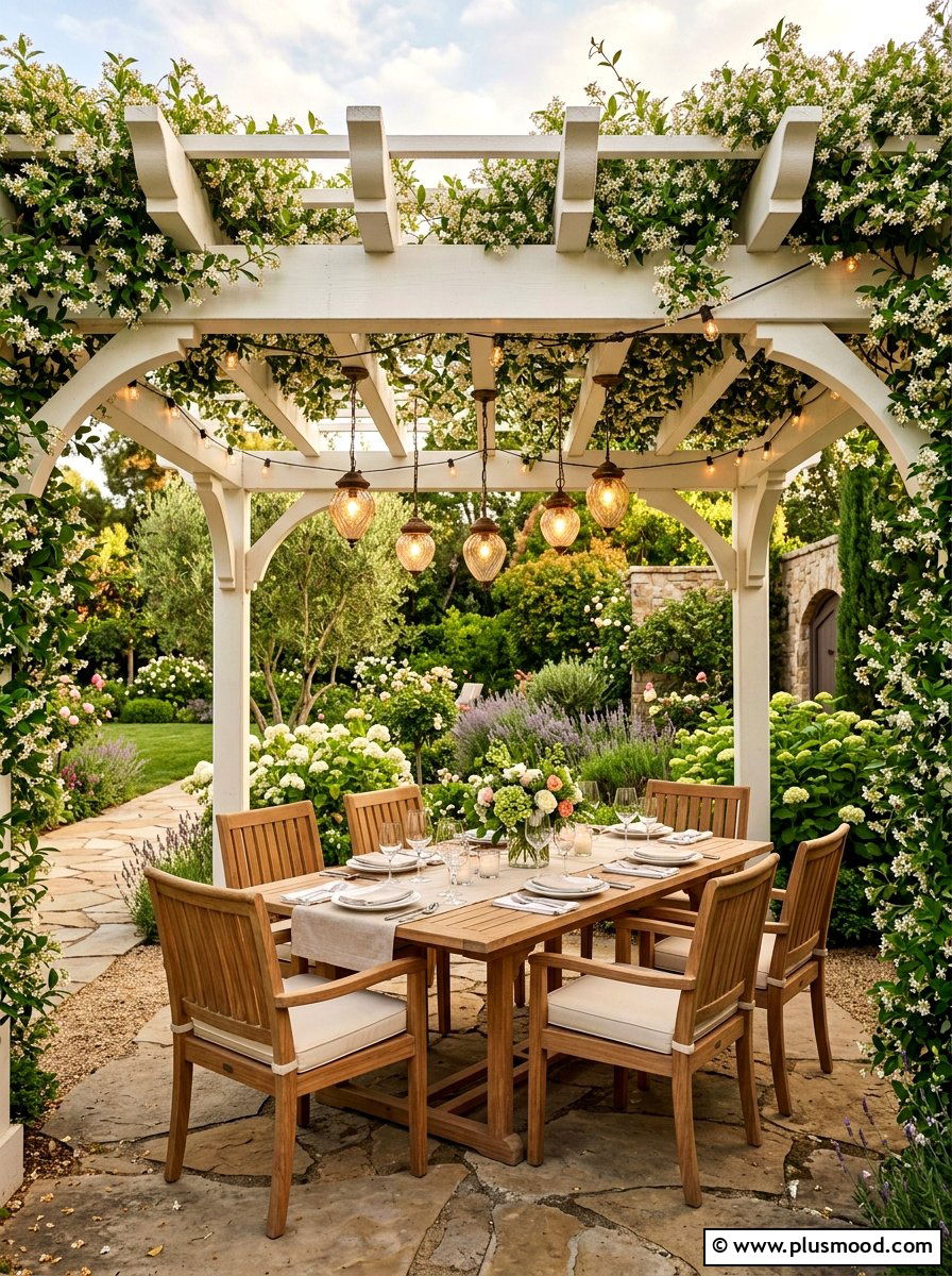 Pergola Dining Setup - 25 late summer outdoor dining ideas