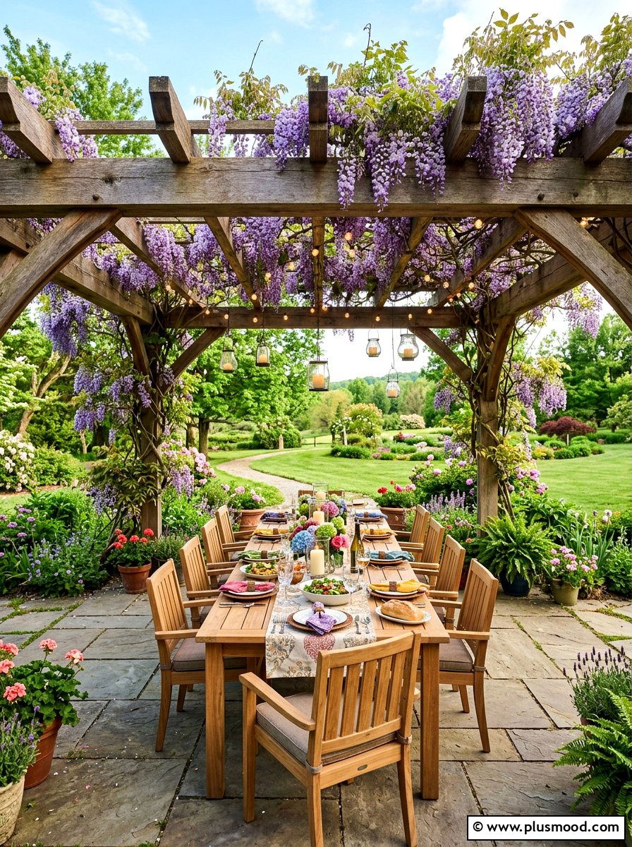 Pergola Dining - 25 summer backyard ideas for large yards