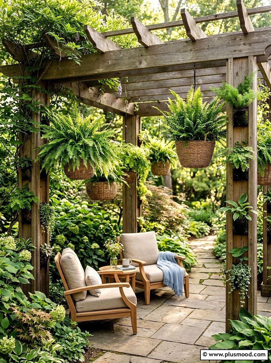 Pergola Hanging Plant - 25 outdoor garden decor ideas with vertical garden