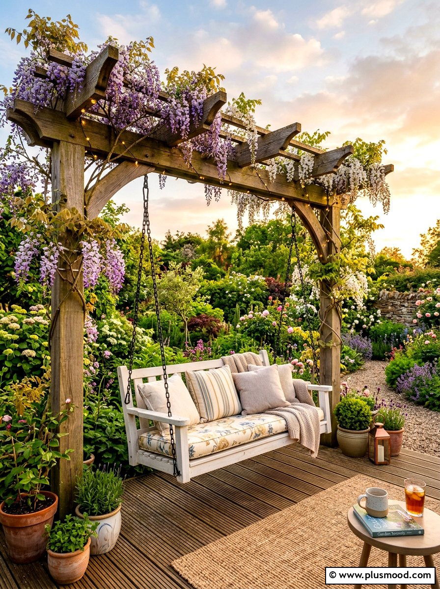 Pergola Hanging Porch Swing - 25 summer front porch swing ideas