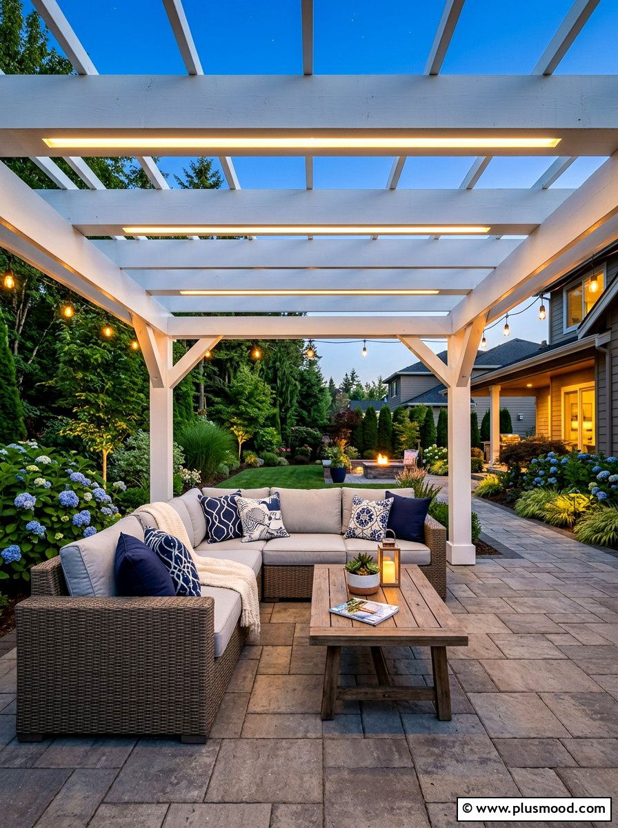 Pergola Lights - 25 summer garden lighting ideas