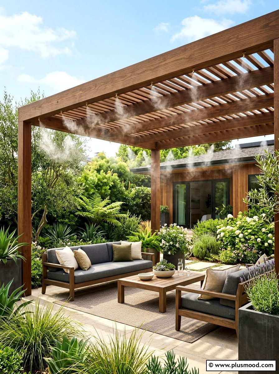 Pergola Misting System - 25 summer misting patio ideas