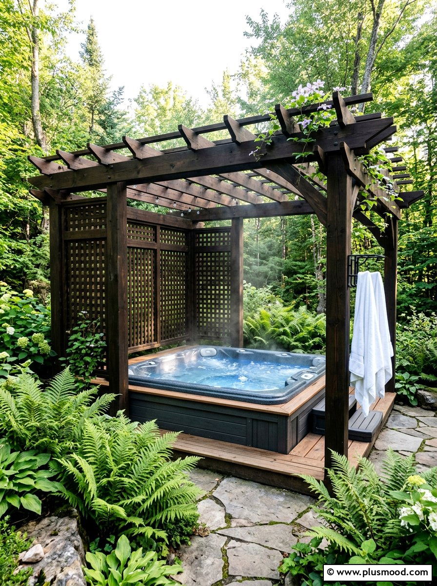 Pergola Over Hot Tub - 25 small backyard ideas with pergola