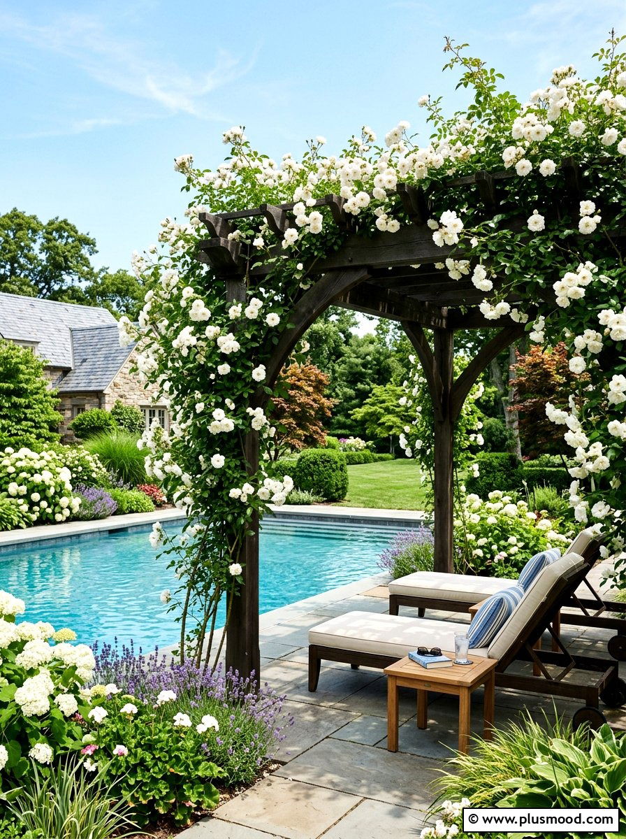 Pergola Pool Shading - 25 Pool Landscaping Ideas