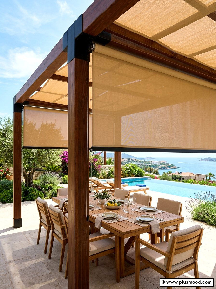Pergola Privacy Shades - 25 summer patio privacy ideas