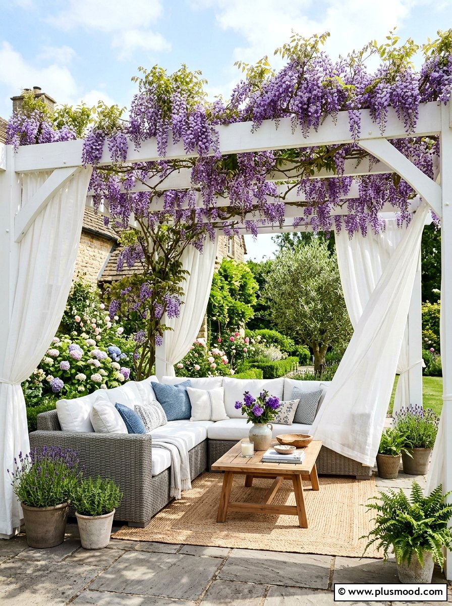 Pergola Seating Area - 25 summer backyard cozy corner ideas