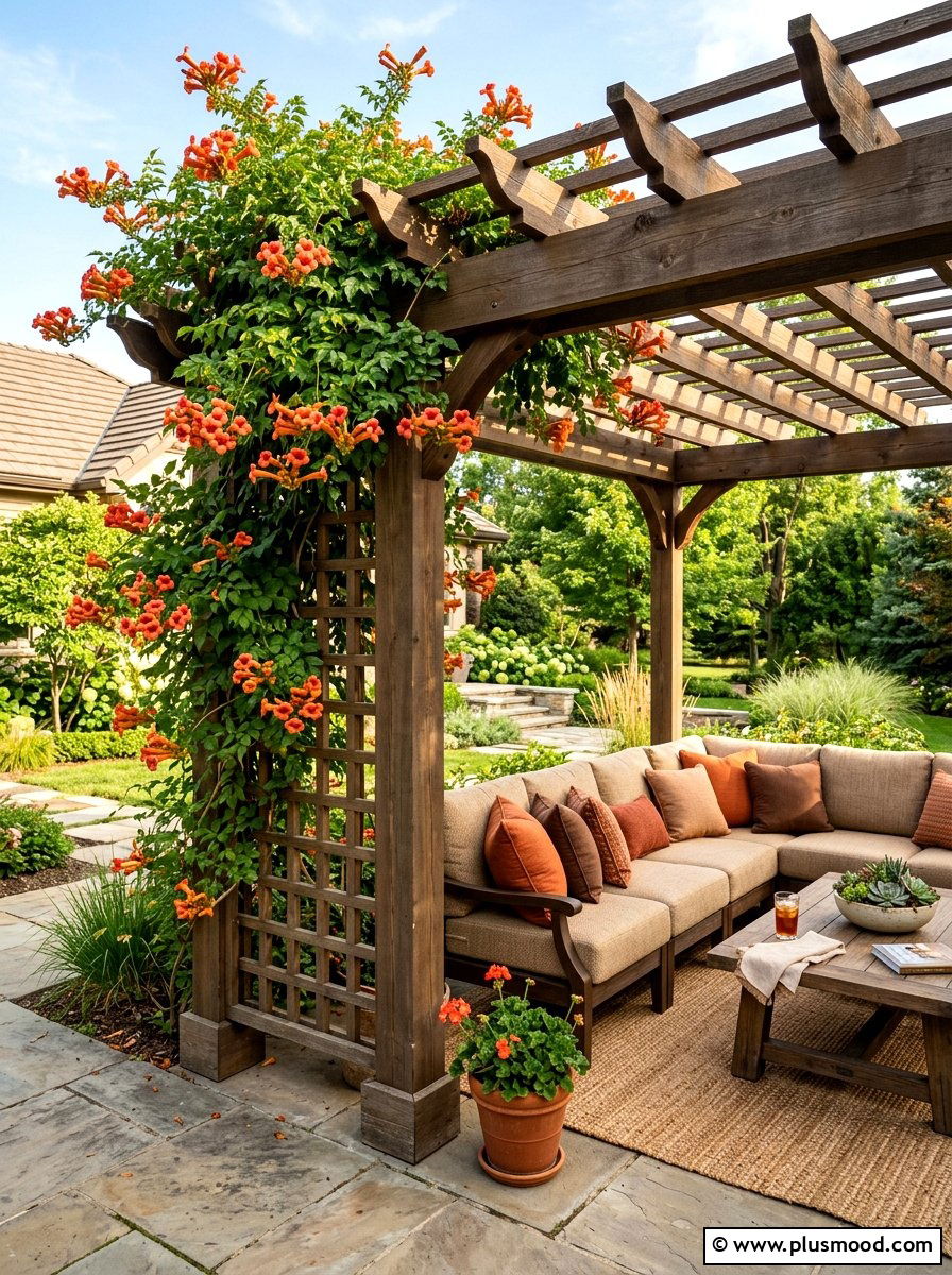 Pergola Side Trellis - 25 small backyard ideas with trellis