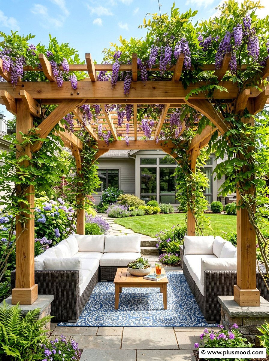 Pergola Structure - 25 summer backyard landscaping ideas