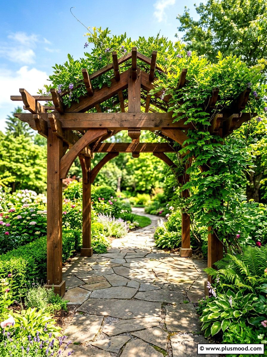 Pergola Style Arch - 25 summer garden arch ideas
