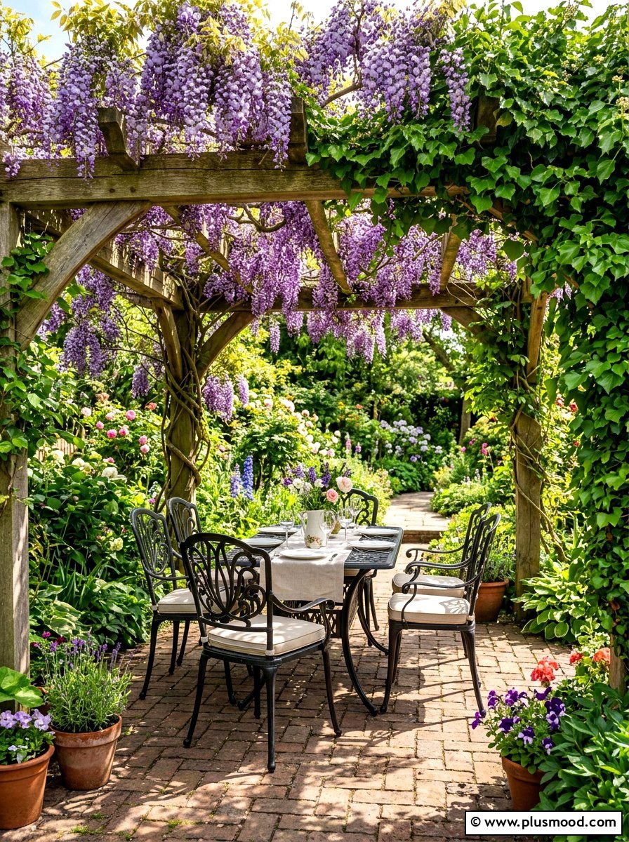 Pergola With Climbing Plants - 25 summer backyard cooling ideas