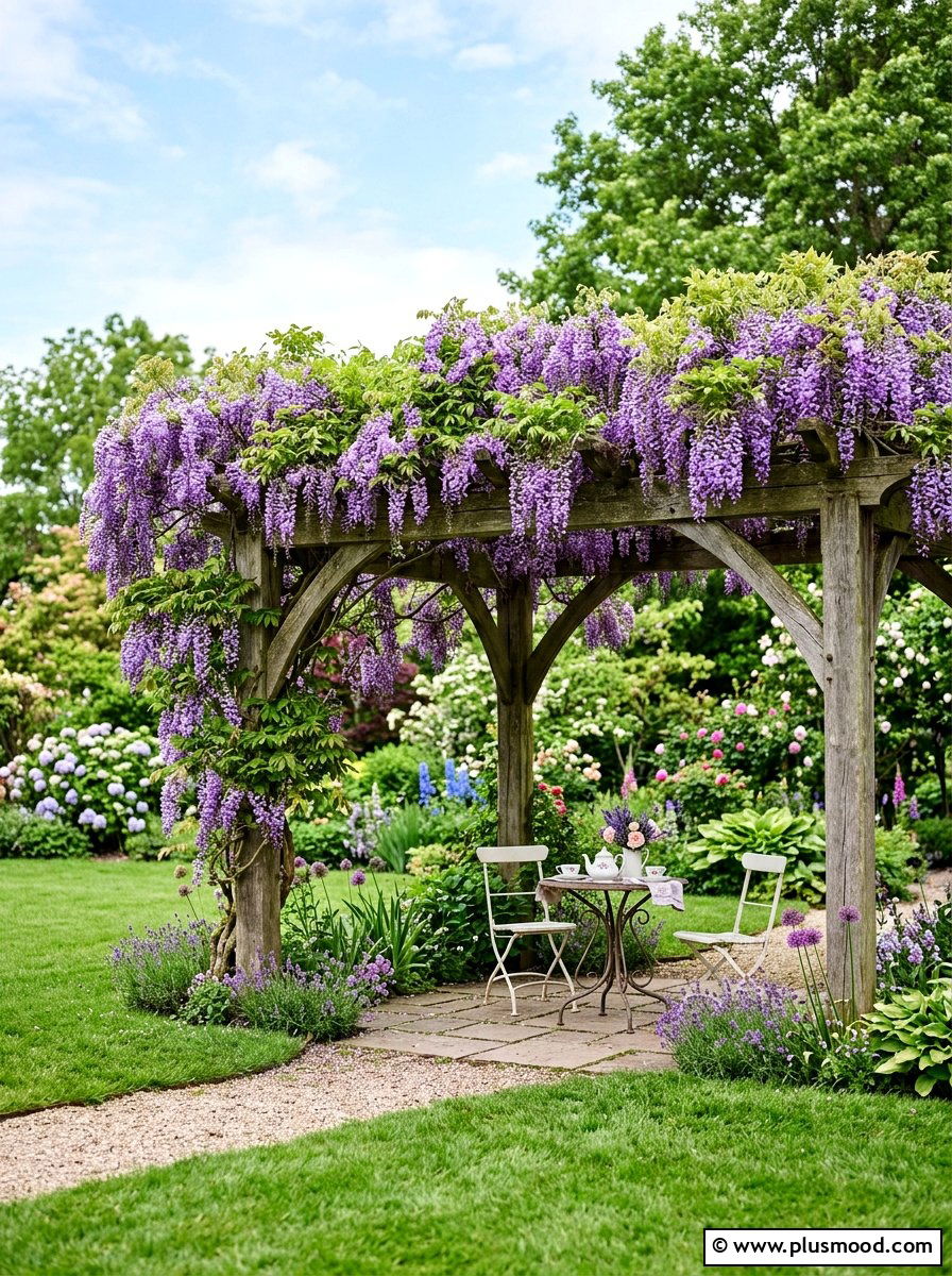 Pergola With Climbing Vines - 25 small backyard ideas with pergola