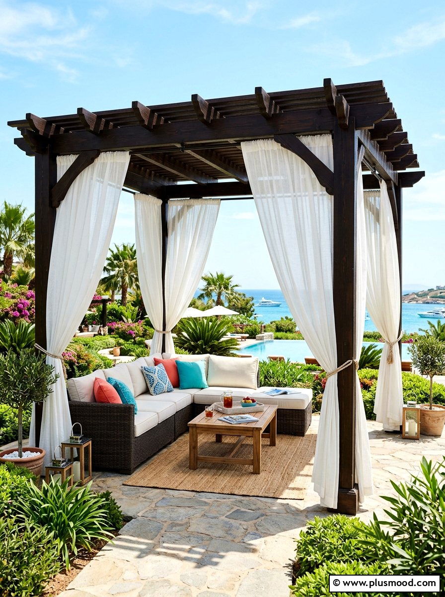 Pergola With Curtains - 25 summer backyard refresh ideas