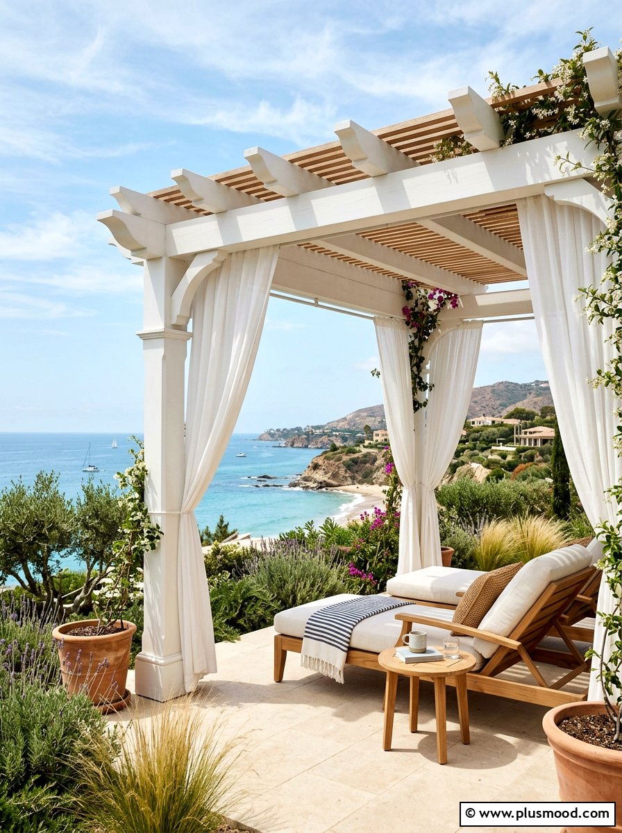 Pergola With Curtains - 25 small backyard ideas for secluded spaces