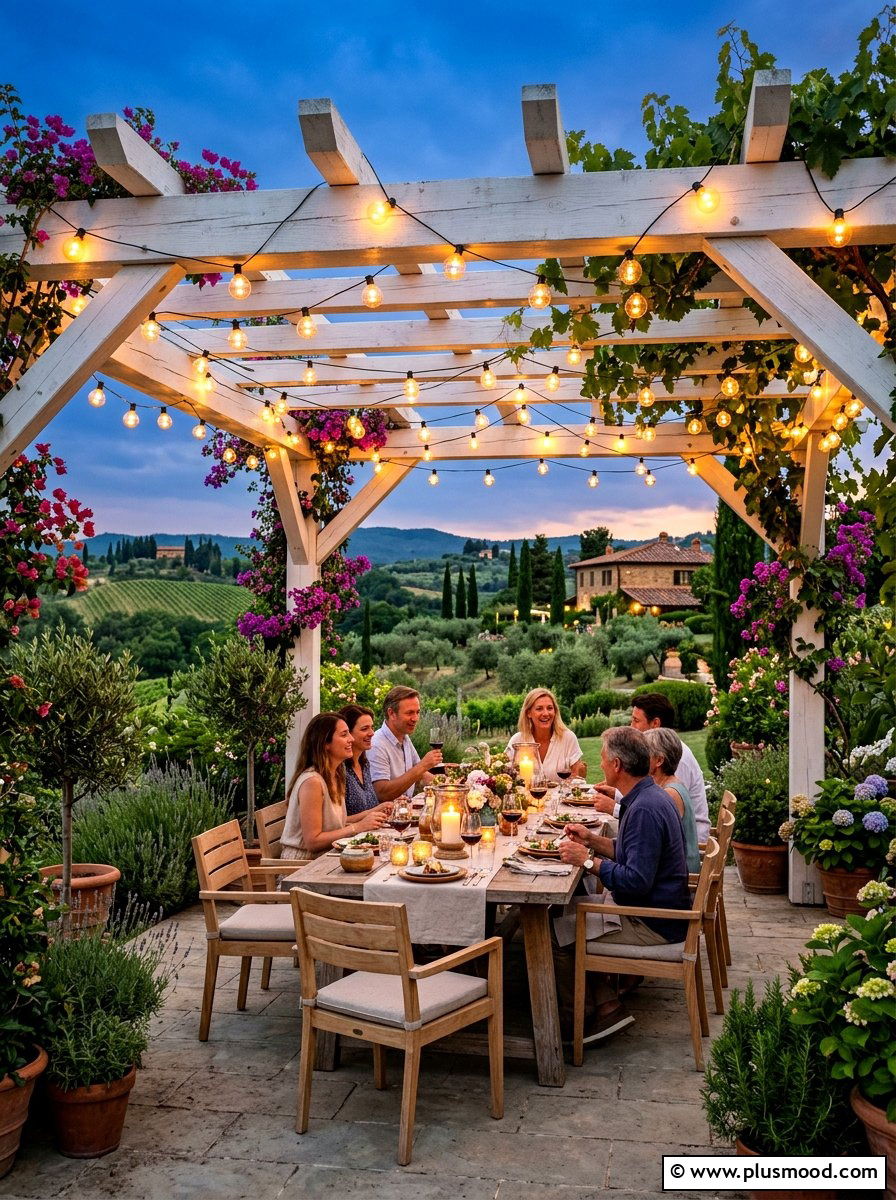 Pergola bistro lighting - 25 summer landscape lighting ideas