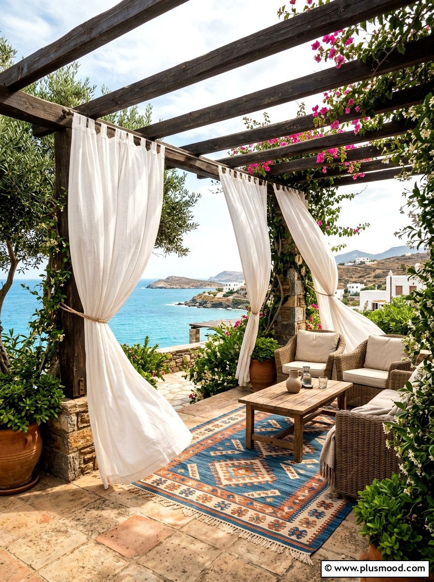 Pergola curtains - 25 summer poolside shade ideas