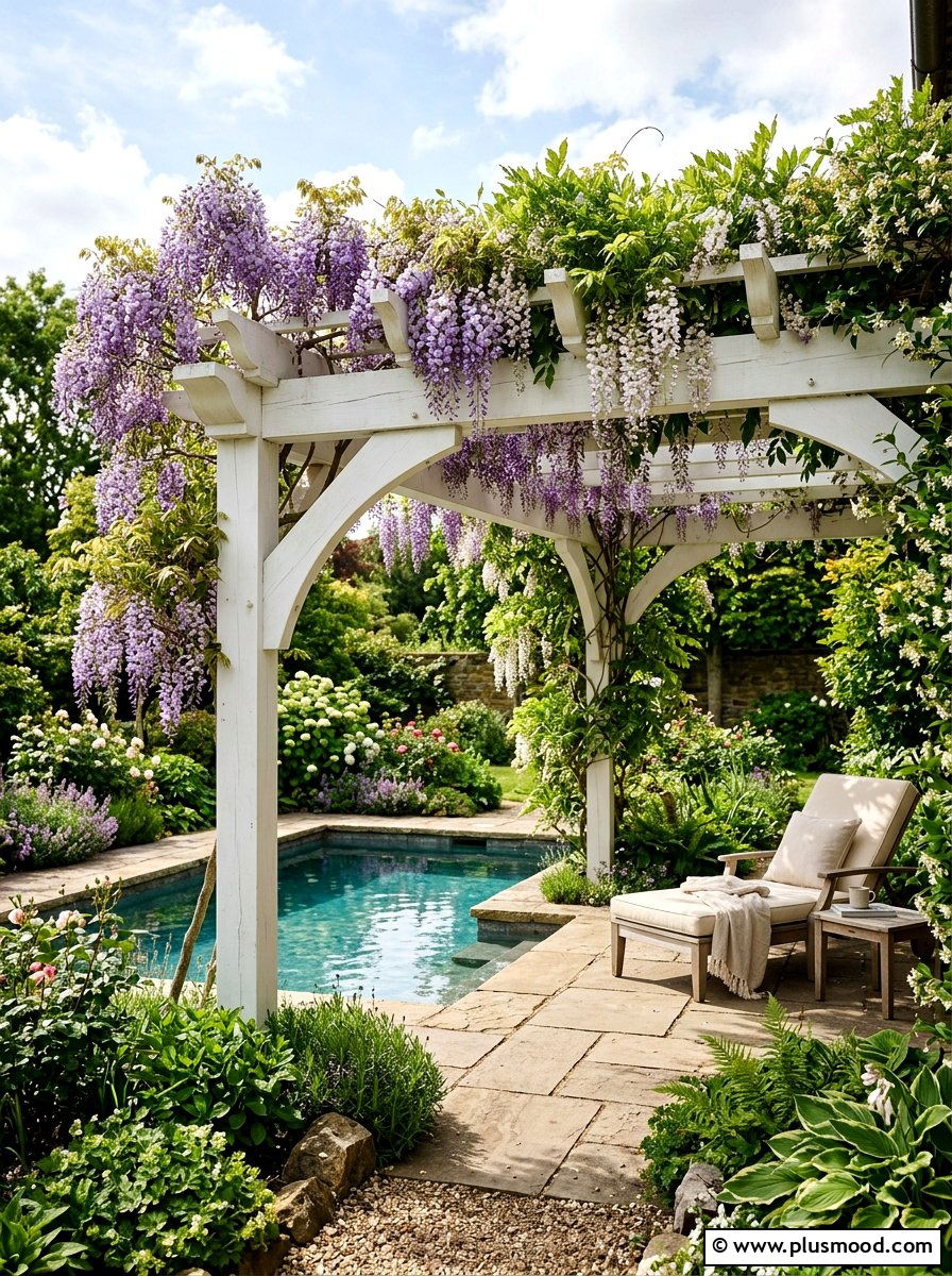Pergola over small pool - 25 pool landscaping ideas for small backyards