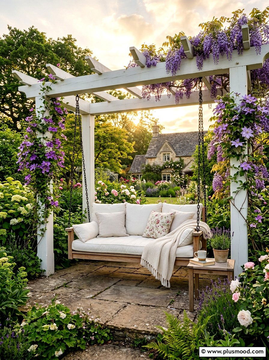 Pergola porch swing - 25 summer backyard seating ideas