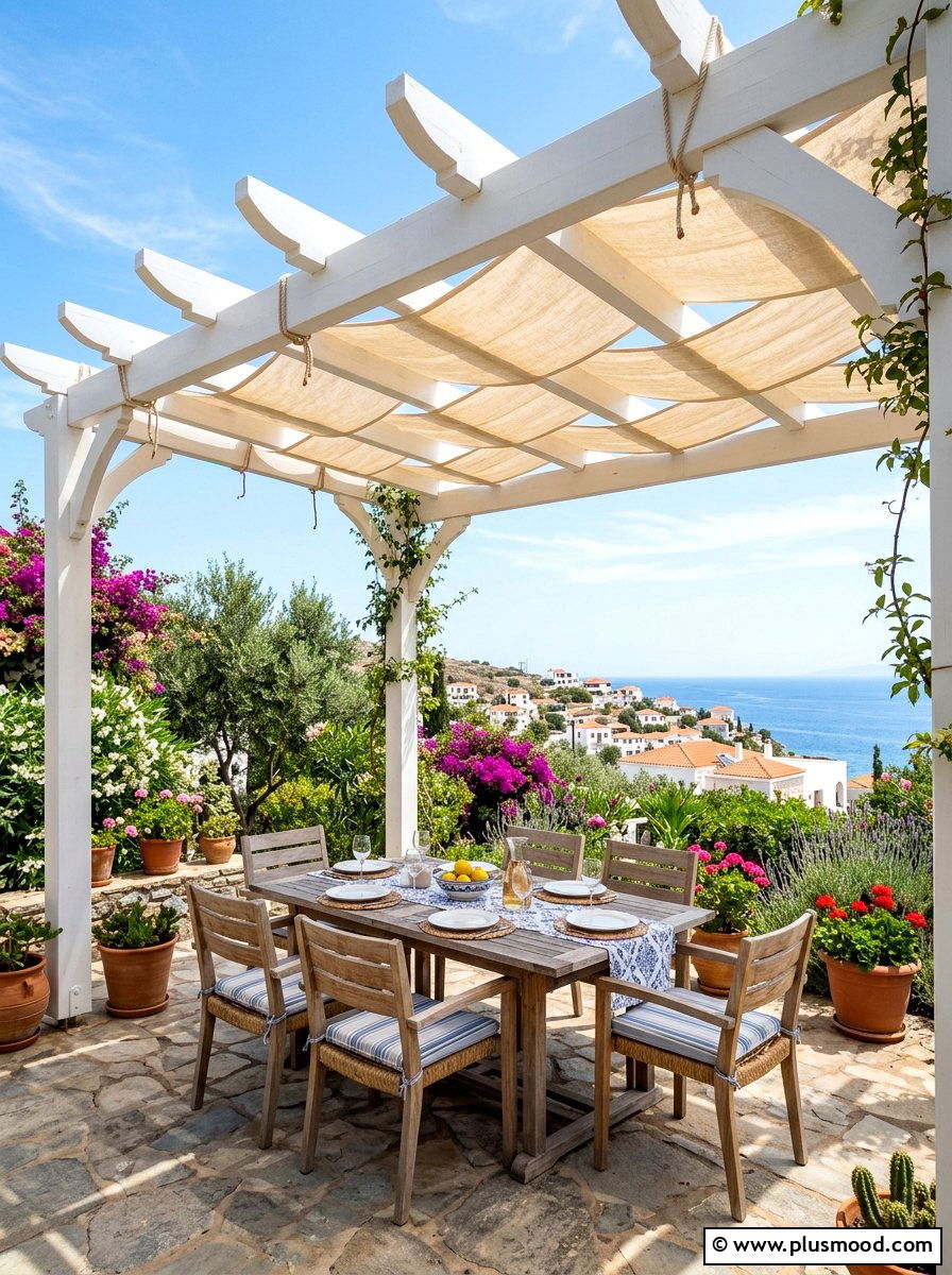Pergola shade canopy - 25 late summer entertaining ideas