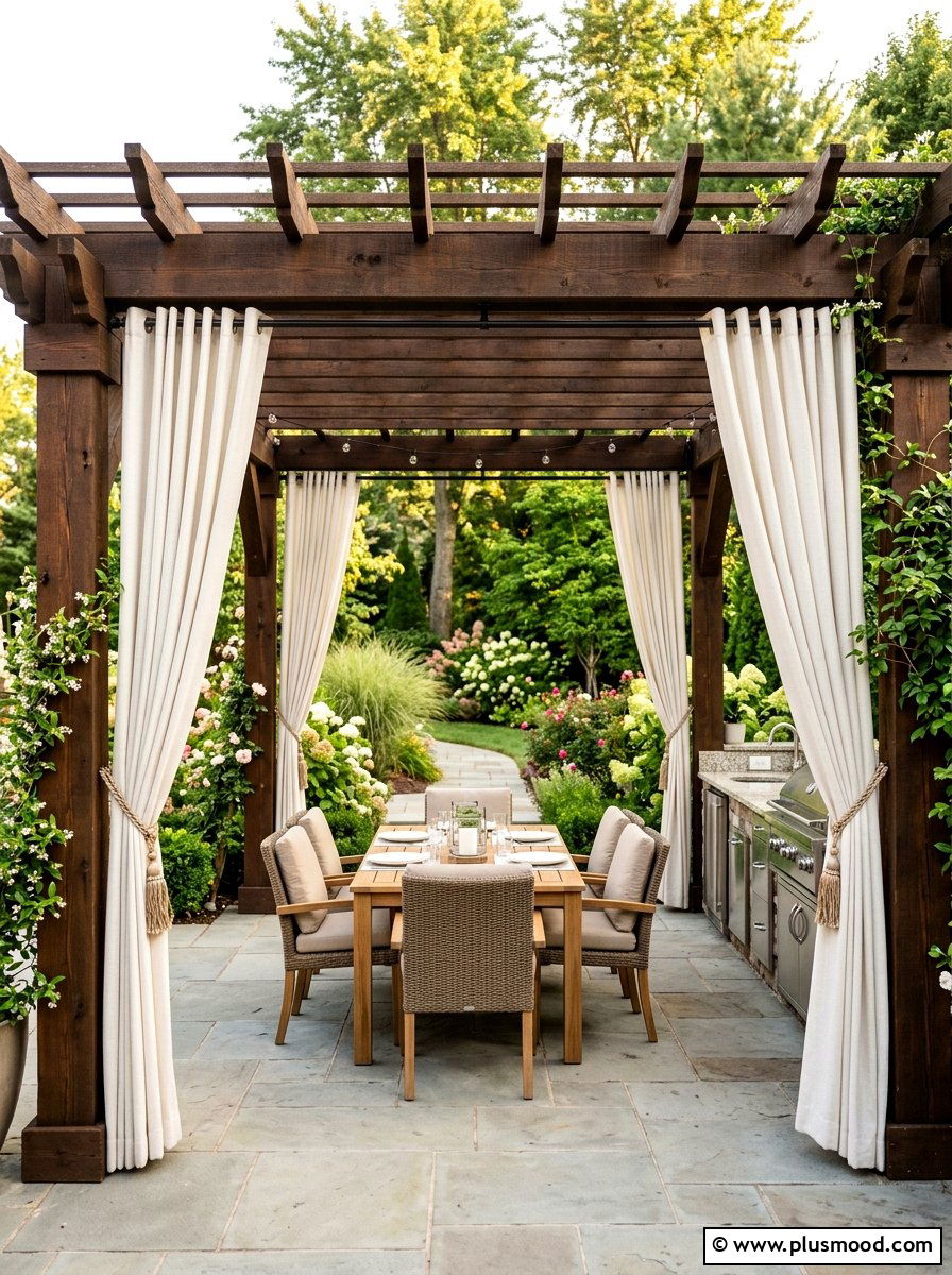 Pergola side curtains - 25 summer patio curtain ideas