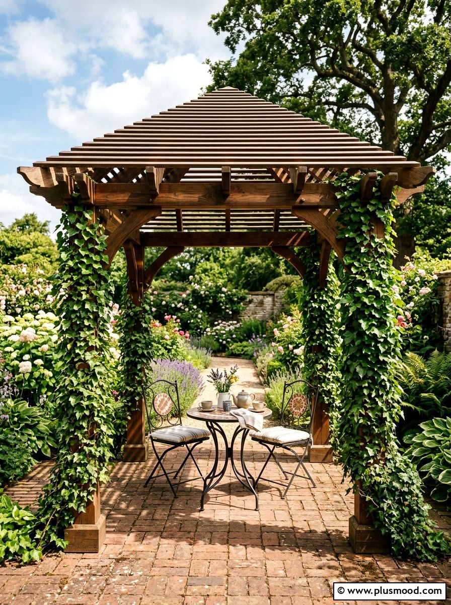 Pergola style gazebo - 25 small backyard ideas with gazebo