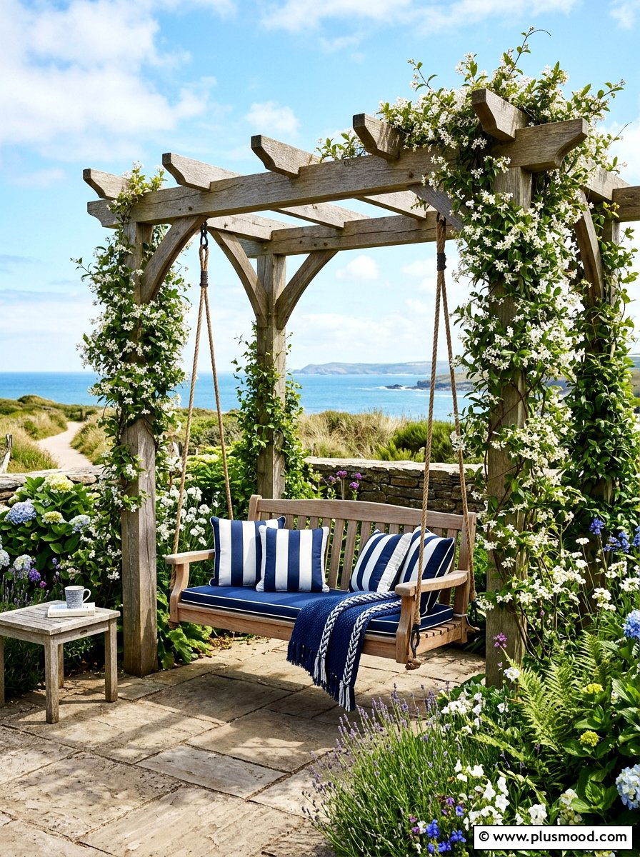 Pergola swing seat - 25 summer garden seating ideas
