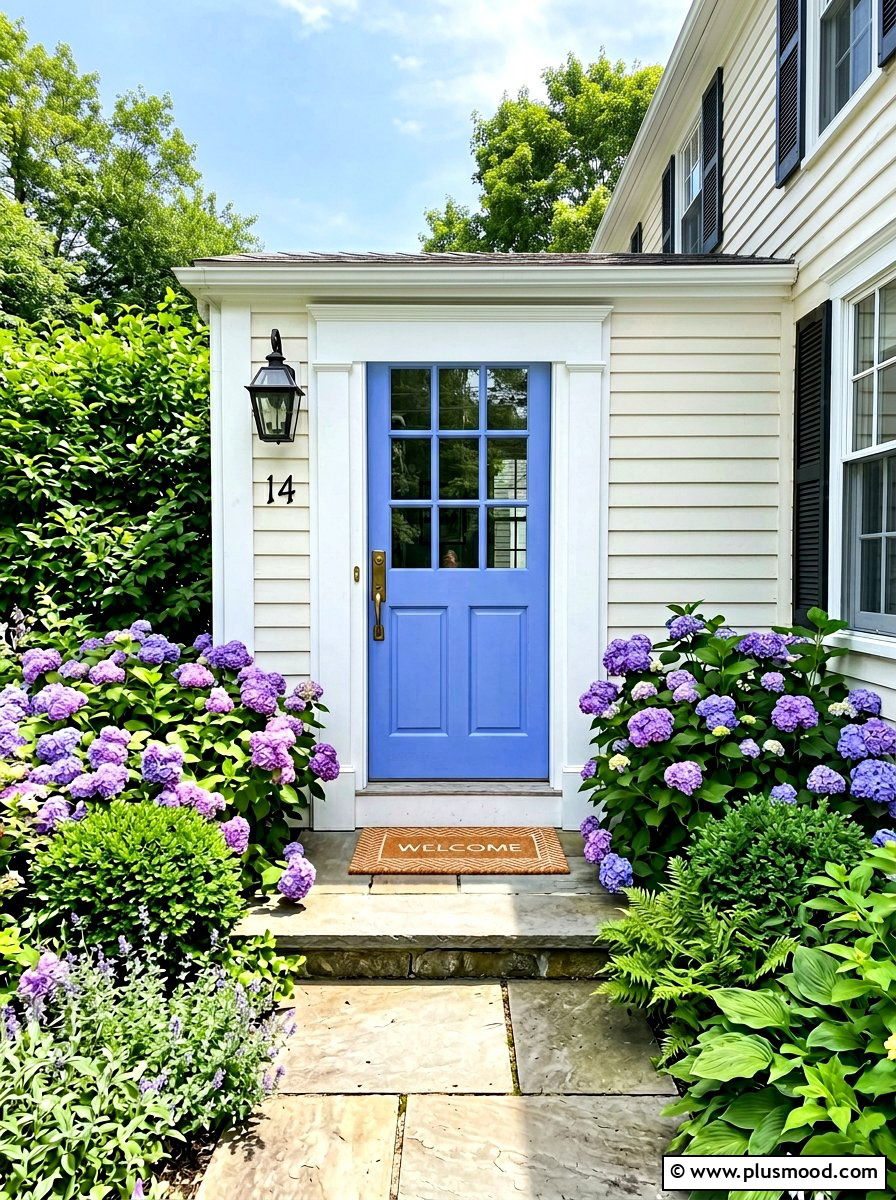 Periwinkle Blue Exterior - 25 summer blue front door ideas