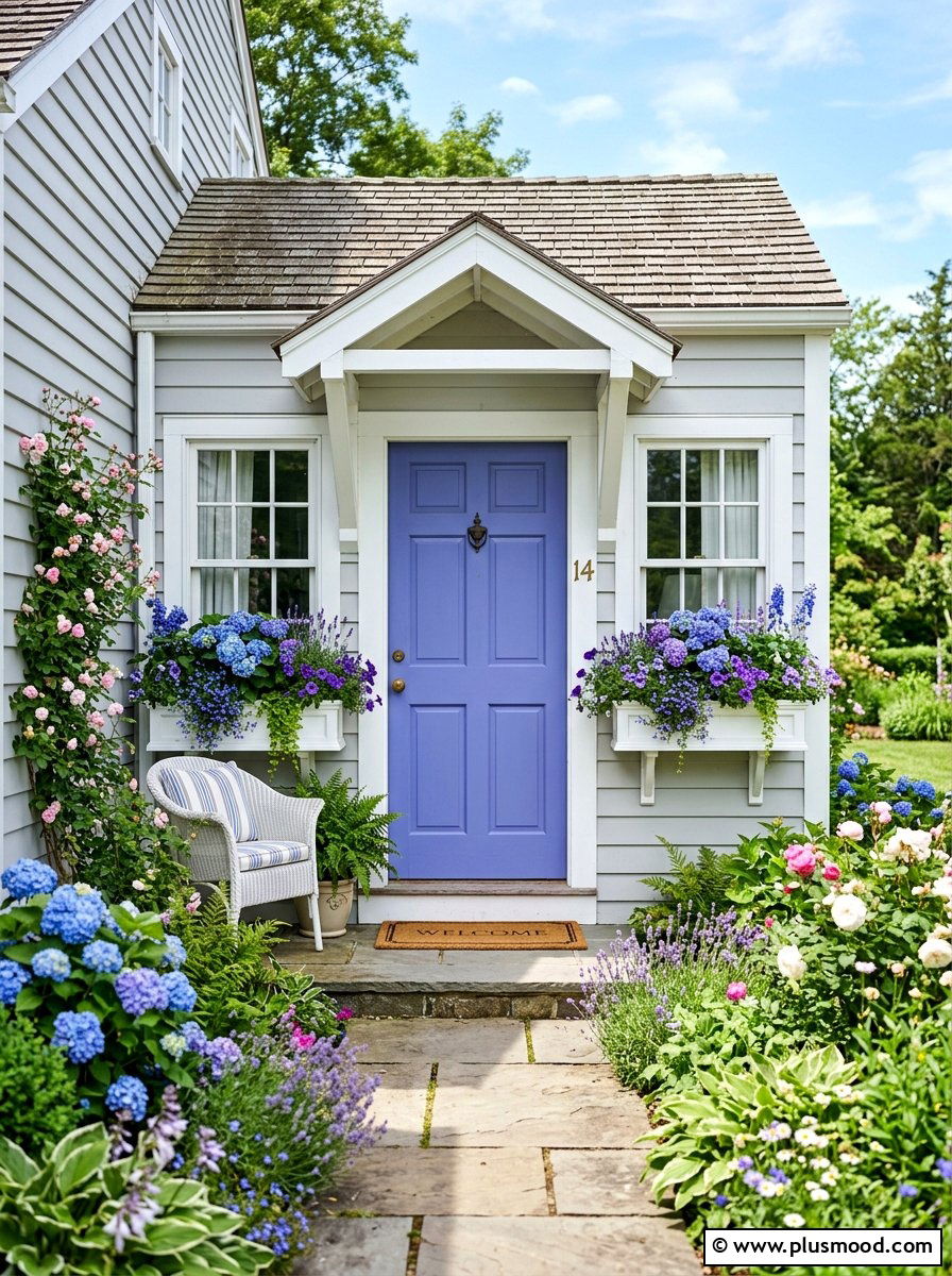 Periwinkle Front Door - 25 summer front door color ideas