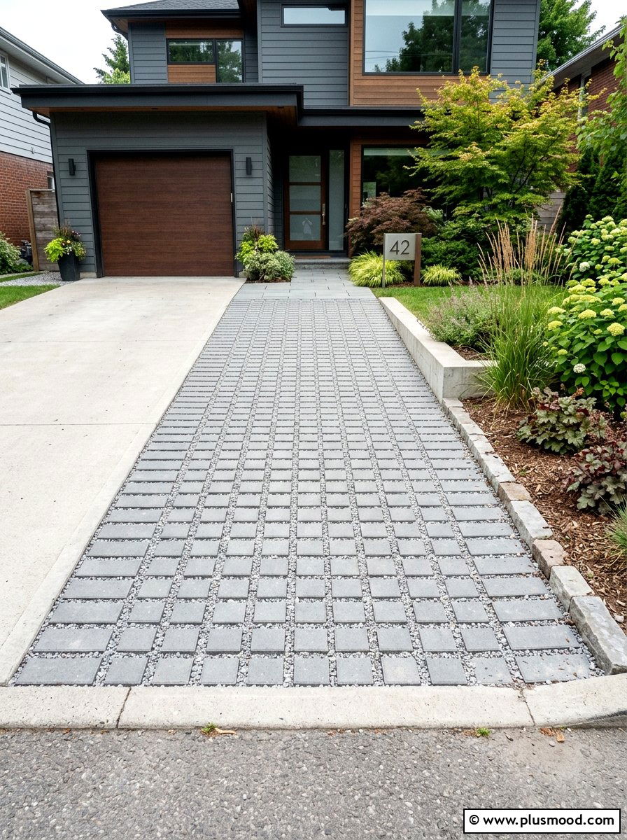 Permeable Paver Driveway Extension - 25 small backyard ideas with pavers