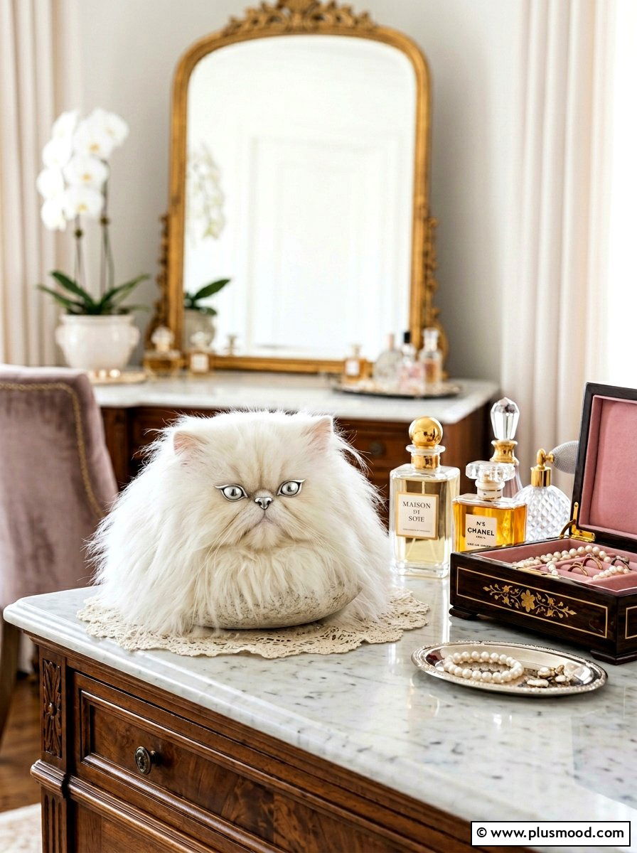 Persian Cat Fur - 25 painted rock ideas with cats