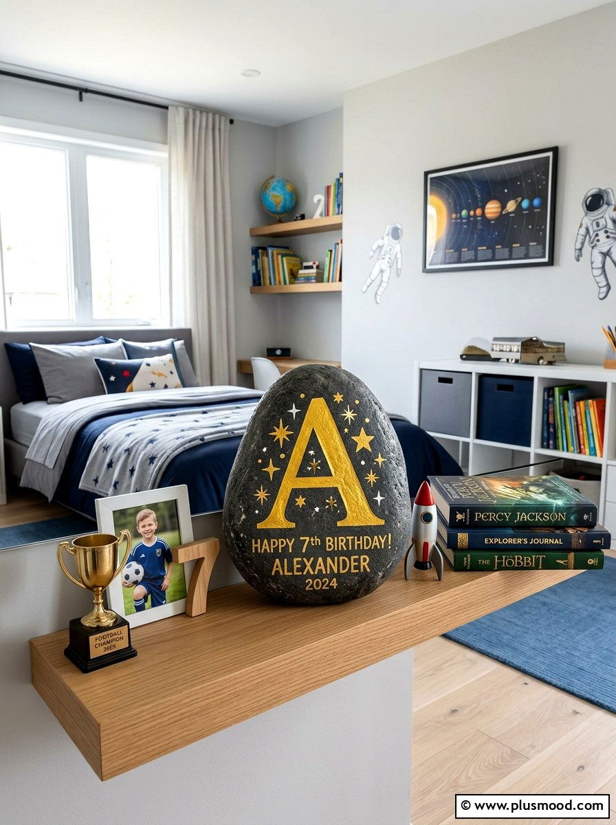Personalized Name Initial Birthday Rock - 25 painted rock ideas for kids birthday gifts