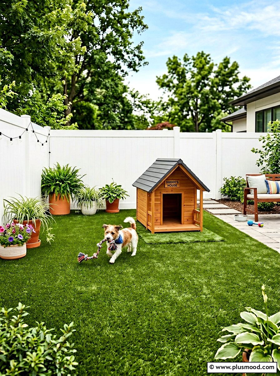 Pet friendly turf - 25 small backyard ideas with artificial turf