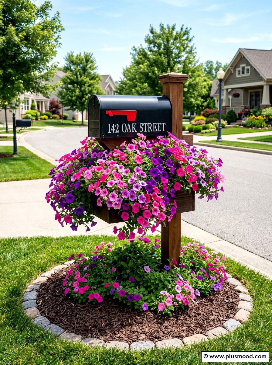 Petunia Mailbox Planter - 25 summer mailbox planter ideas