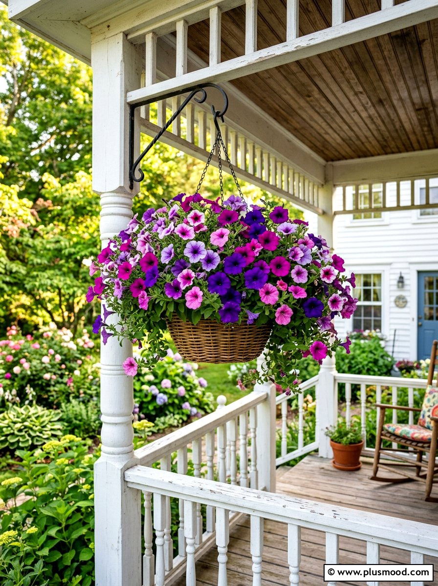 Petunia hanging basket - 25 summer flower pot ideas