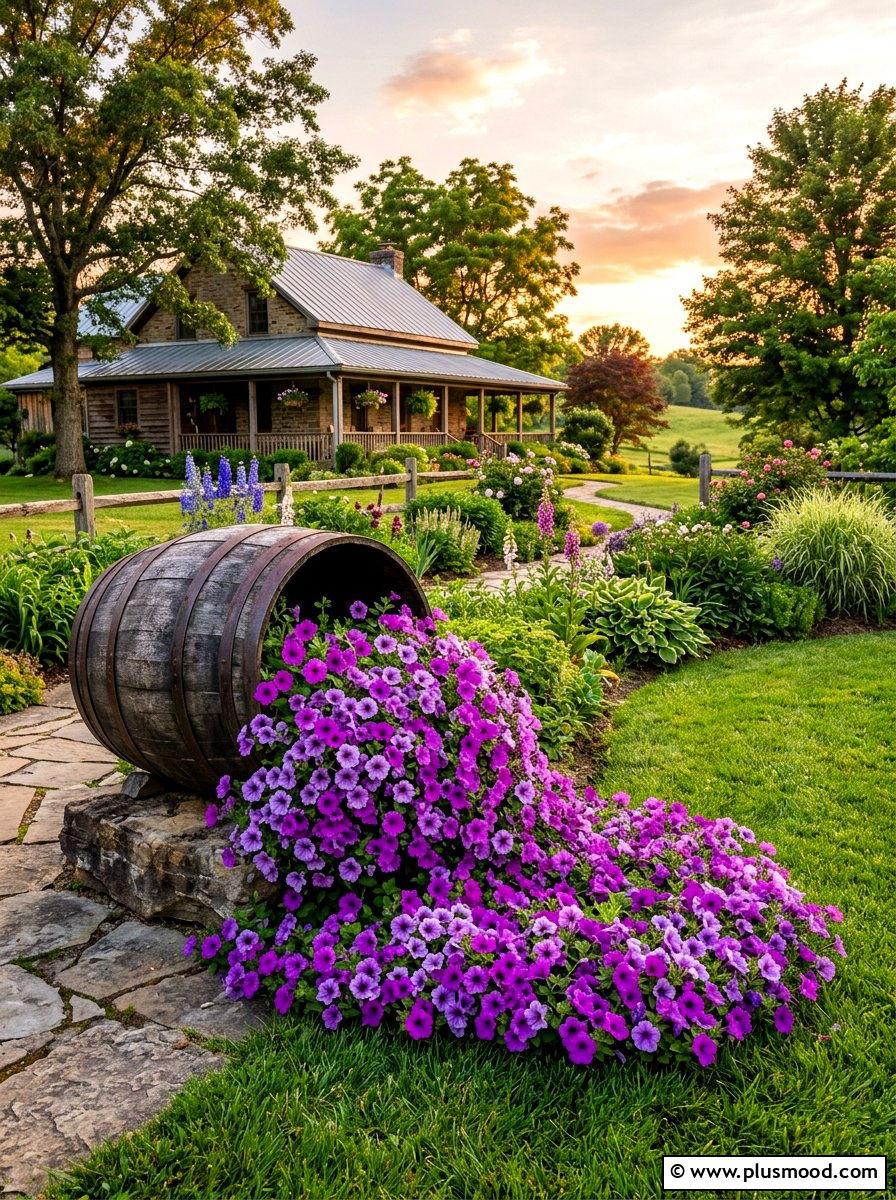Petunia spill pot - 25 summer spill planter ideas